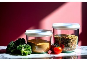 Organic Food Certified Glass Containers with Glass Lid Seals