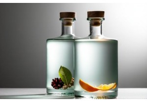 Glass Bottles for Gin Botanicals with Clear Label Ready Glass