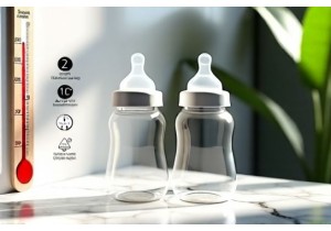 Heavy Duty Glass Baby Bottles with Leak Proof Lids