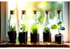 DIY Glass Bottle Planters for Herbs and Succulent Arrangements