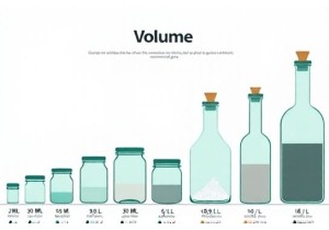 Glass Container Volume Chart From Mini 30 mL to Large 5 Gallon Jars