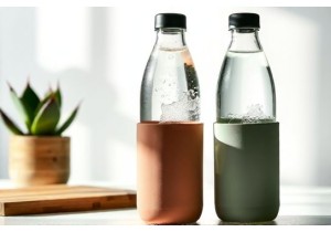 Glass Water Bottles with Silicone Sleeves Non Slip Grip