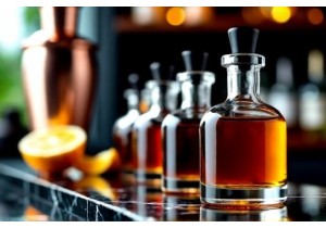 Glass Bitters Bottles with Angled Spout for Cocktail Mixology