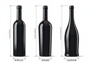 Bordeaux Burgundy and Champagne Bottle Shapes Compared Side by Side