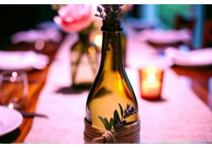 Glass Bottle Creative Ideas for Wedding Table Centerpieces