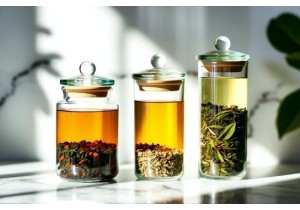 Glass Infusion Jars with Removable Glass Lids for Tea Blends