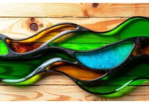 How to Create Glass Bottle Mosaic Art on Wooden Backdrops