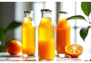 Glass Juice Bottles with Amber Tint for Light Sensitive Beverage Protection
