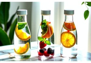 Glass Bottles for Water Infusion with Fruit Herb and Vitamin Enhancements