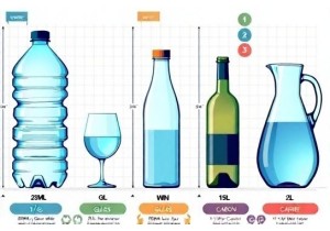 3 Liter Water Bottle Size Chart Compared to Standard Glass Container Sizes