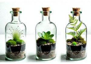 How to Create Glass Bottle Terrariums for Indoor Greenery