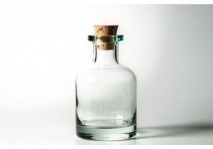 Glass Bottle with Cork and Glass Lid for Artisanal Product Display