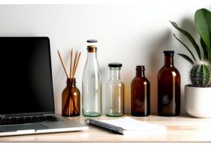 Glass Bottle Reuse Ideas for Office and Workspace Organization