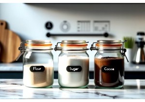 Bakery Grade Glass Jars for Storing Flour Sugar and Cocoa