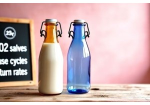 Vintage Inspired Glass Milk Bottles with Classic Handle Design