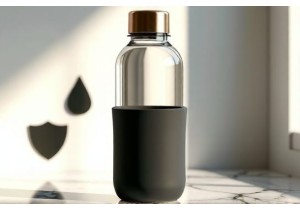 BKR Inspired Glass Water Bottles with Silicone Sleeve and Leak Proof Cap