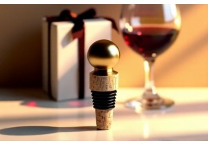 Elegant Cork Style Wine Bottle Stopper with Metal Top for Gifting