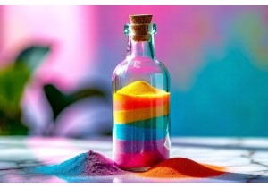 Glass Bottle Decoration Ideas Using Colored Sand and Glue
