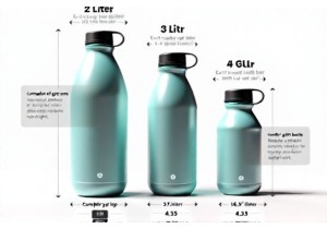 3 Liter Water Bottle Dimensions Compared to 1 Gallon and 2 Liter Bottles