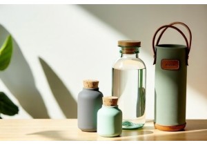 Glass Water Bottle Sets Featuring 2L Jugs Mini Bottles and Carriers