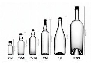Glass Bottle Height Diameter Chart: 1-Gallon to 2-Liter