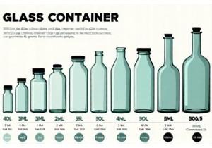 Glass Container Volume Chart From 30 Milliliters to 5 Gallons for Retailers