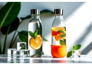 Glass Water Bottles Compatible with Infusers Fruit Holders and Ice Cubes