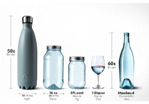 3 Liter Water Bottle Size Chart Compared to Standard Glass Containers