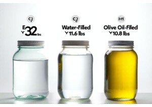 1 Gallon Glass Jar Weight Empty and When Filled With Water or Olive Oil