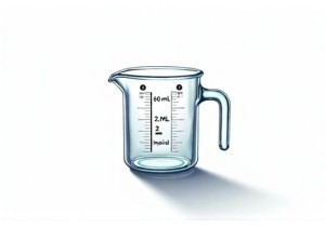 60ml Glass Cup Size Chart With Capacity Conversion to Fluid Ounces