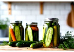 Glass Pickle Jars Wide Mouth and Vacuum Seal Glass Lids