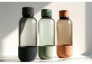 Glass Water Bottles with Silicone Base for Stability and Noise Reduction