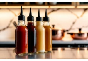 Glass Condiment Bottles for Restaurants and Gourmet Kitchens