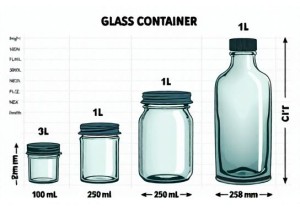 Glass Container Size Guide Metric and US Customary Units Side by Side