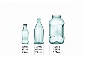 500ml vs 750ml Glass Bottle Dimensions & 1-Gallon Jar Con...