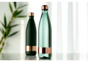 OEM Glass Water Bottles with Full Color UV Printing and Metallic Foil Options