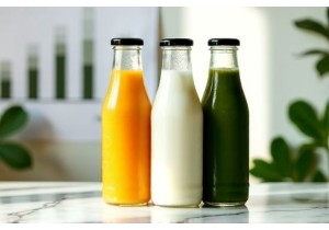 Glass Beverage Bottles for Juice Milk and Cold Pressed Drinks