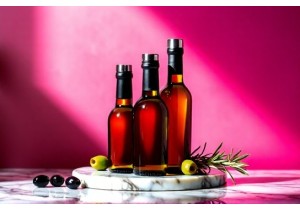 Glass Bottles for Gourmet Olive Oil with Pour Spout Lid