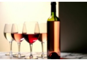 Bar Quality Wine Glasses Paired with Matching Glass Wine Bottles