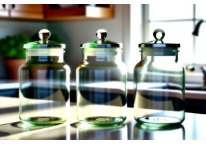 Glass Popcorn Storage Jars with Flip Top Lids