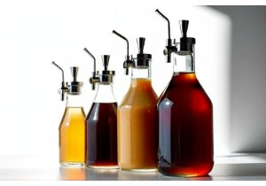 Glass Syrup Dispenser Jars with Stainless Nozzles