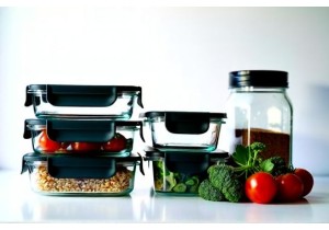 Glass Meal Prep Containers with Dividers and Tempered Gla...