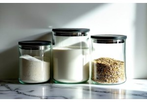 Glass Flour Sugar and Grain Storage Containers with Date ...