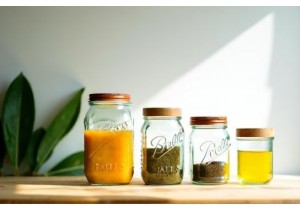 Eco Friendly Glass Food Jars with Recyclable Glass Lids