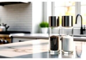 Glass Salt Pepper Storage Jars with Shaker Tops