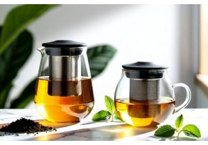 Glass Tea Infuser Jars with Built-In Strainers
