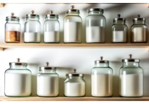 Modern Glass Storage Solutions with Frosted Finish