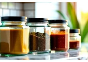 Glass Condiment Jars with Ergonomic Lids